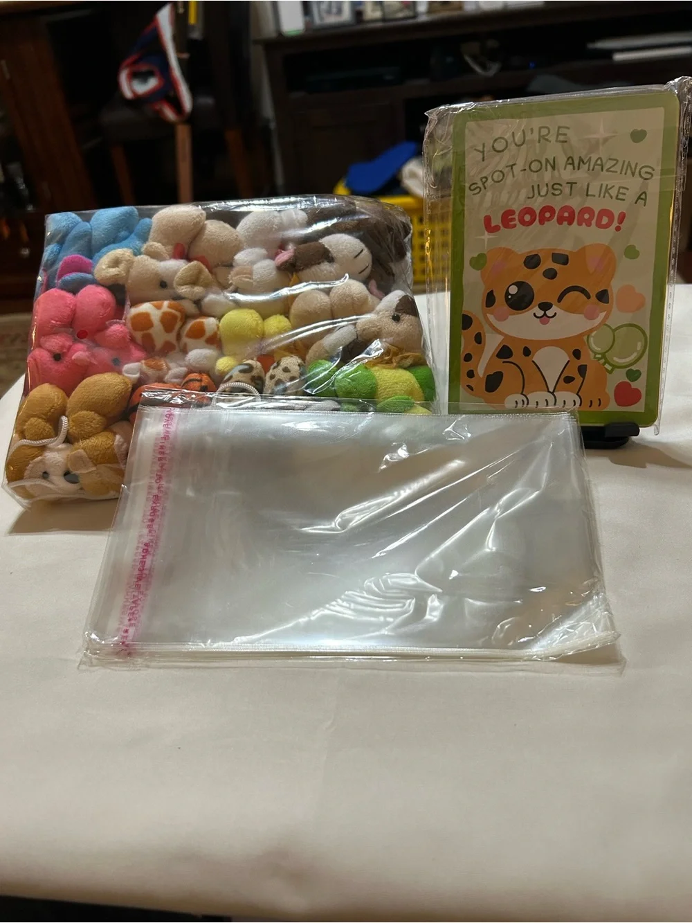 Plush Animal Mini Set - Multicolor Cute Character Pack. with valentines cards